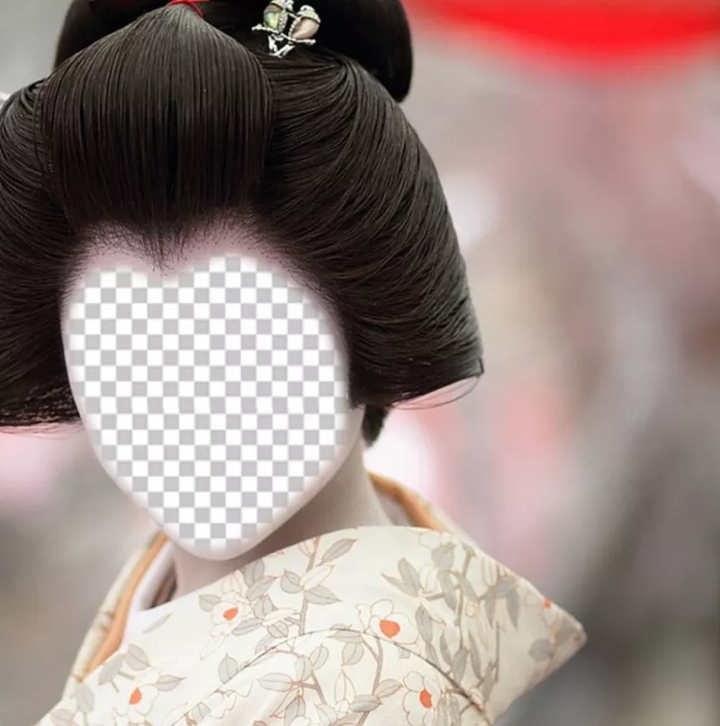 Fotomontaje de Geisha japonesa para añadir tu cara online ..