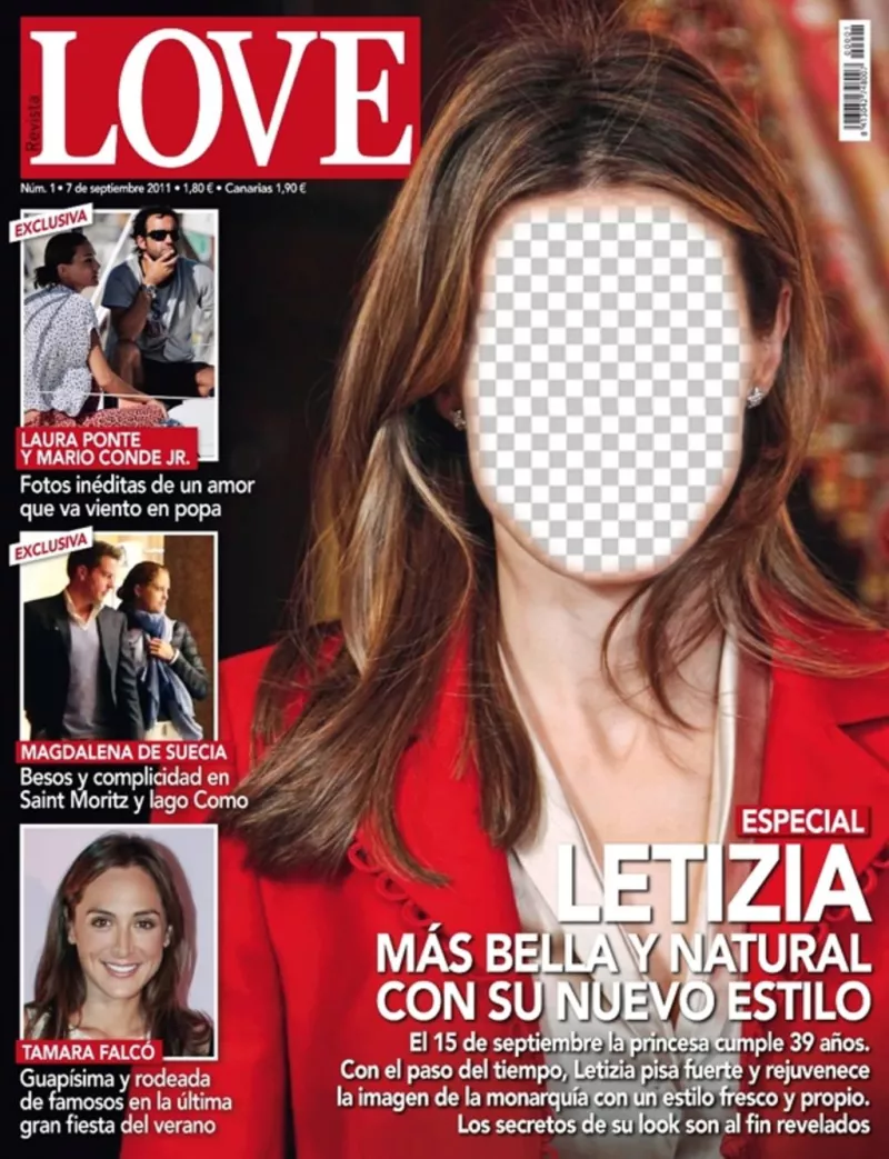Fotomontaje con una portada de revista para poner tu cara en la de la princesa Letizia ..