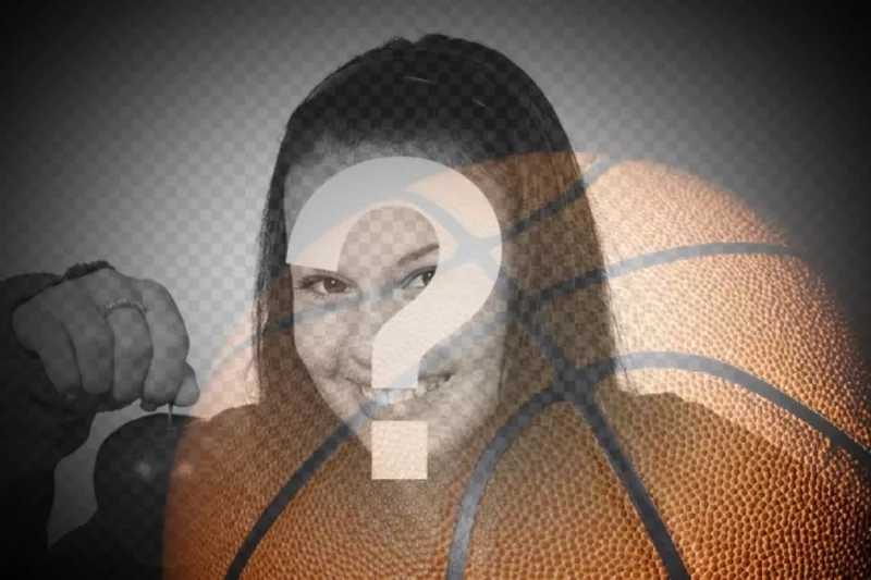 Filtro para fotos con un balón de baloncesto semitransparente para colocar sobre tus fotografías..