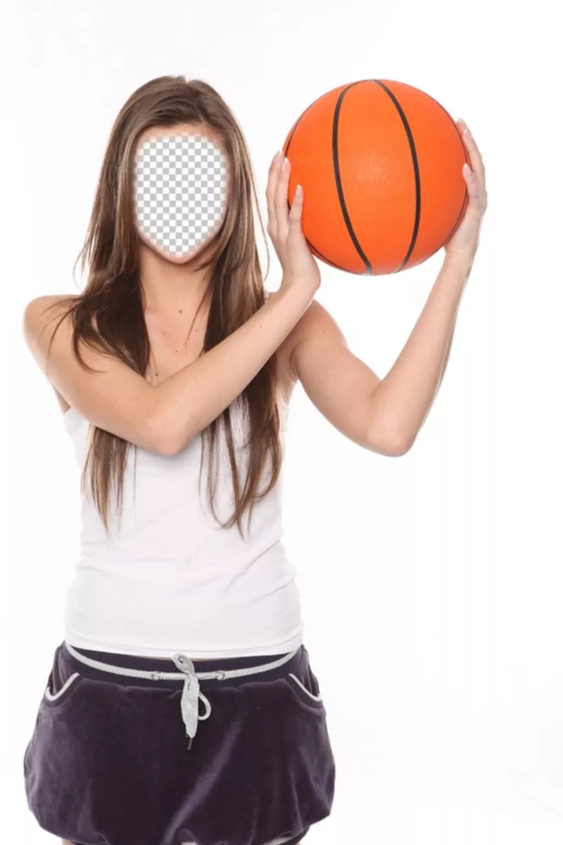 Fotomontaje de una jugadora de baloncesto para añadirle tu cara ..