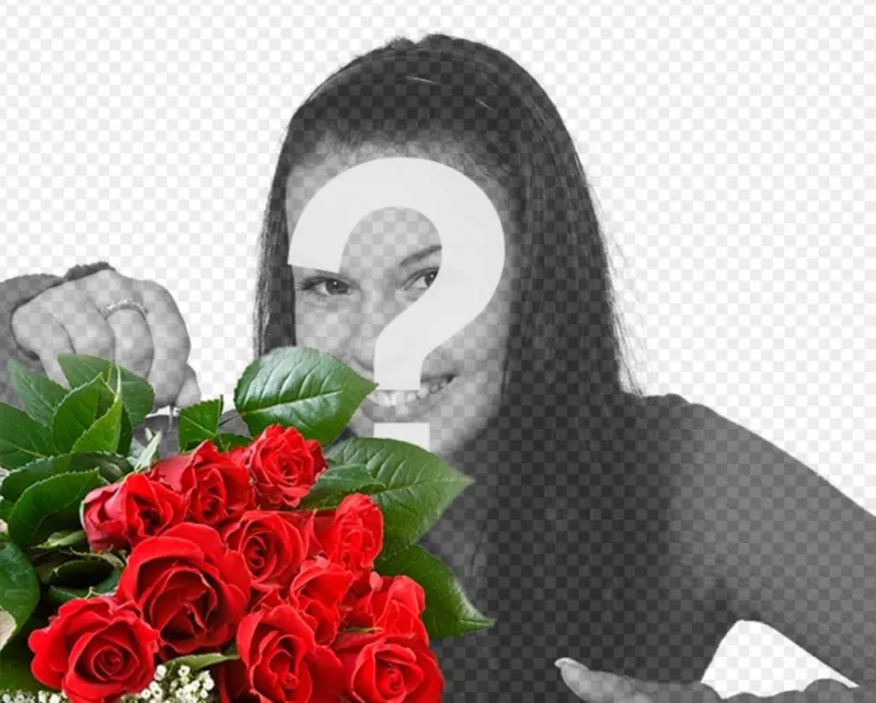 Añade a tus fotos un ramo de rosas romántico para regalar a tu amante y añadir texto..