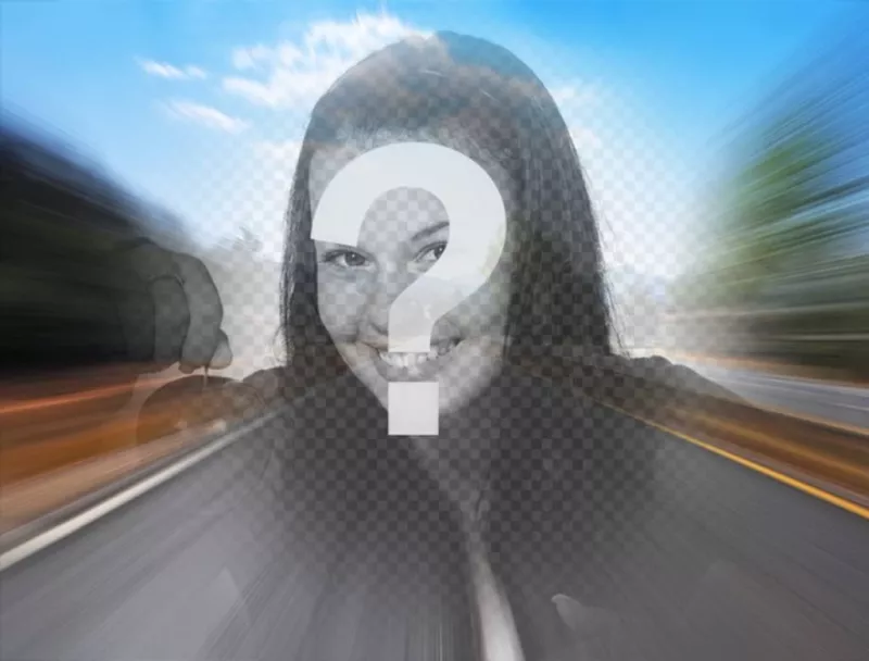 Filtro con una foto de una carretera en la autopista para crear un collage online con tu foto en el..
