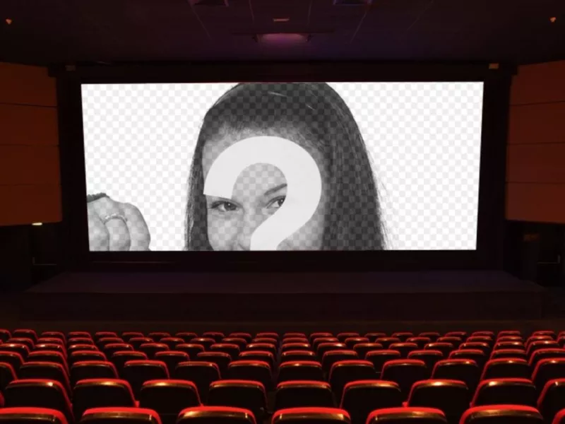 Pon una foto en la pantalla grande de un cine delante del patio de butacas y crea tu propia escena de..