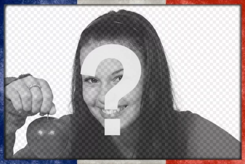 Marco de fotos con la bandera francesa en el borde para personalizar tus mejores fotografías subiendo las fotos online en unos sencillos..