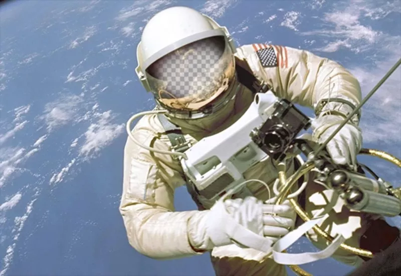 Crea un fotomontaje de un astronauta y coloca tu cara en el casco ..