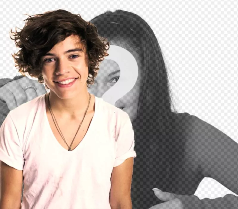 Foto efecto para poner una foto de Harry de One Direction junto a una foto..