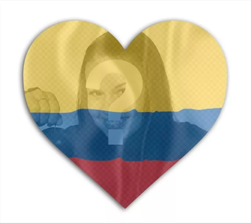 Montaje para foto de perfil de las redes sociales en el que puedes poner la bandera de Colombia con forma de corazón junto con tu imagen de..