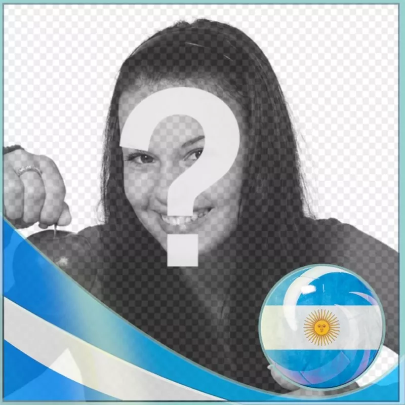 Marco de fotos con la bandera de argentina para poner una foto tuya. ..