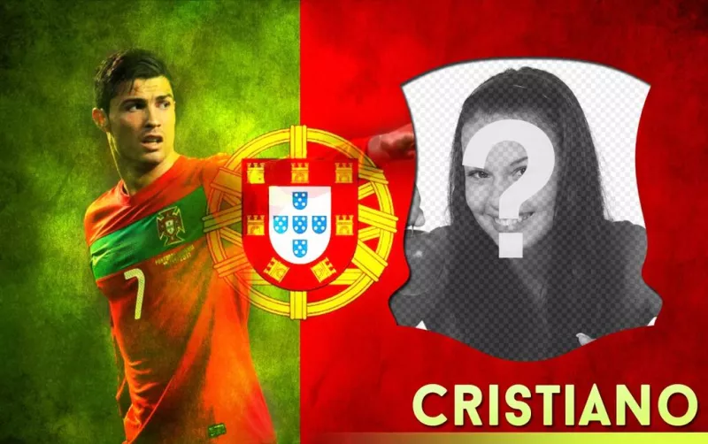 Fotomontaje de Cristiano Ronaldo, delantero de la selección de Portugal. ..