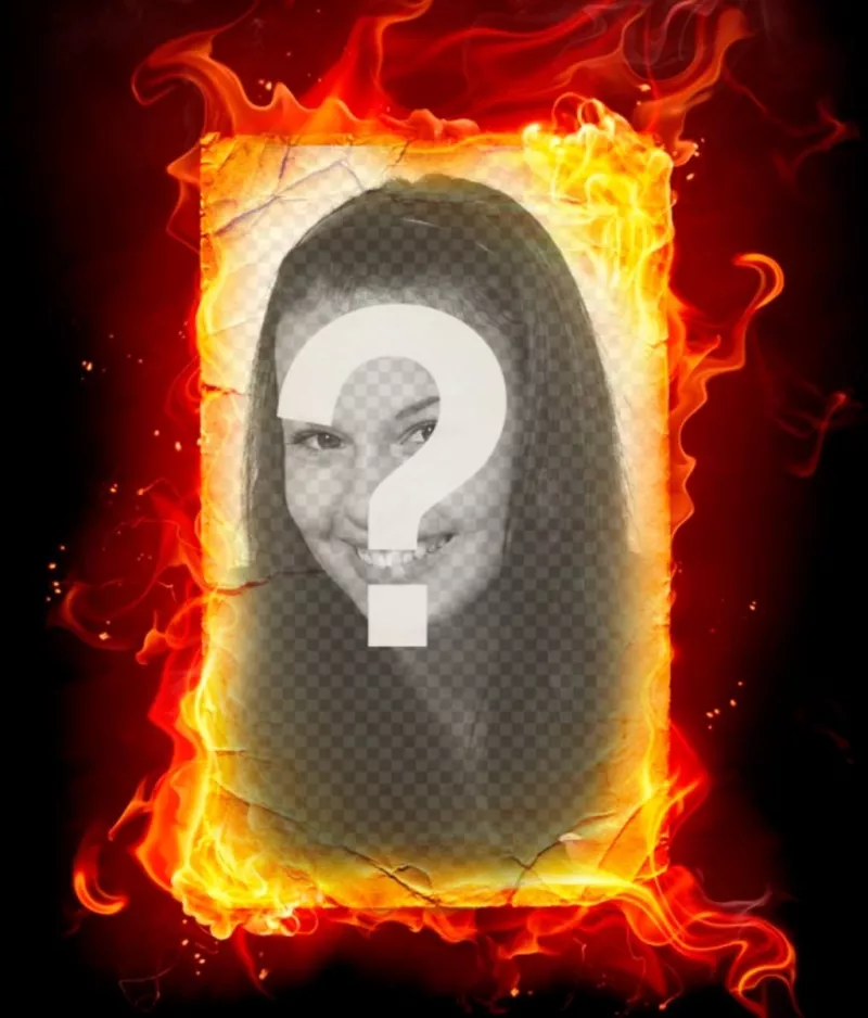 Fotomontaje de foto ardiendo que puedes hacer con tu foto online. ..