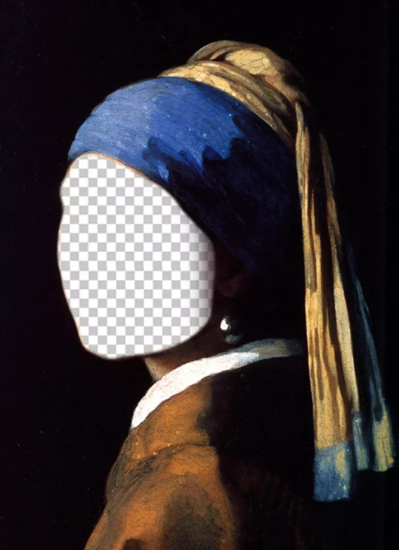 Fotomontaje con la Chica de la Perla de Vermeer para editar con tu foto. ..