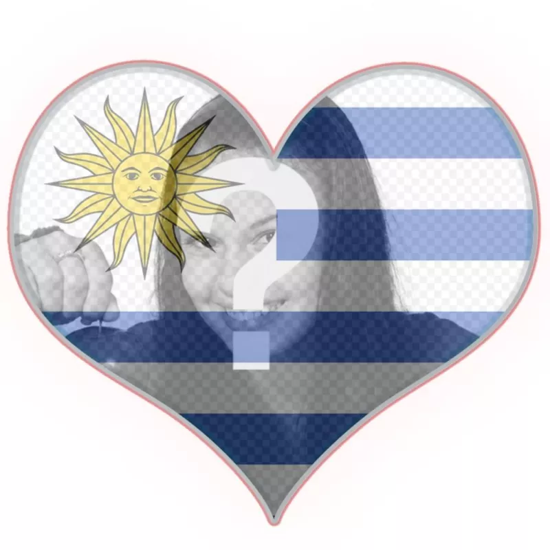 Fotomontaje con la bandera de Uruguay en un corazón ..