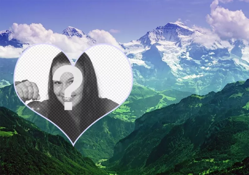 Collage para poner tu foto en un paisaje con montañas ..