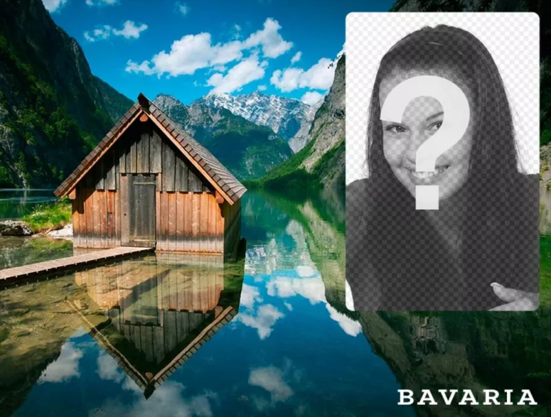 Postal de Bavaria en con una foto de una cabaña ..