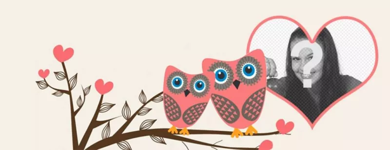 Foto de portada de Facebook de amor para personalizar con dos búhos ..