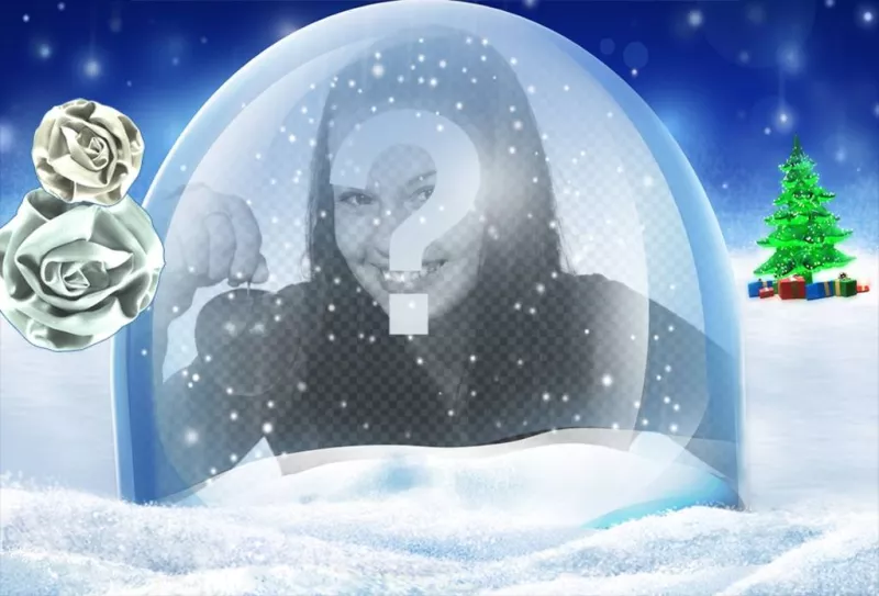 Fotomontaje para poner tu foto en esta bola cristal con nieve ..