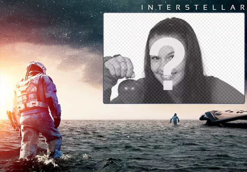 Collage para poner tu imagen con una foto promocional de la peli Interstellar ..