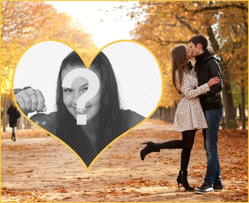 Fotomontaje de amor para poner tu imagen junto a una pareja besándose ..