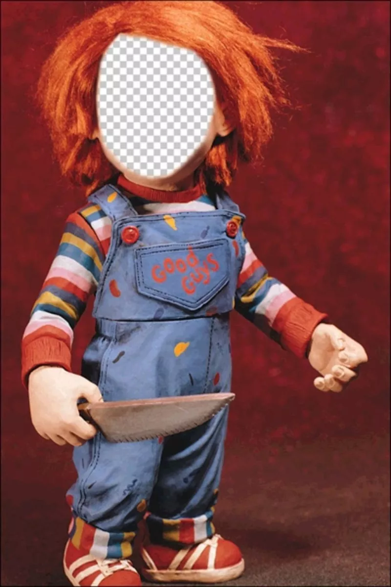 Fotomontaje de Chucky con un cuchillo para poner tu cara - Fotoefectos