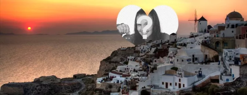 Fotomontaje para poner tu foto en una portada de Facebook de Santorini ..