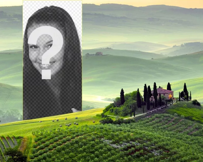 Postal de un paisaje de la Toscana para poner tu foto ..
