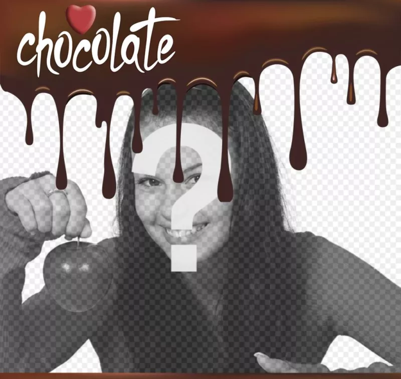 Marco de chocolate derretido para poner tu foto. ..