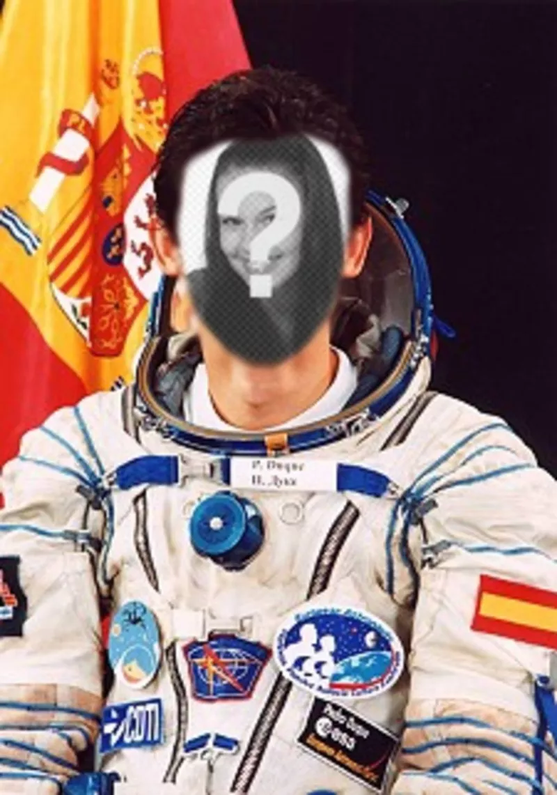 Fotoefecto donde podrás poner tu cara en el cuerpo de Pedro Duque, el astronauta español ..