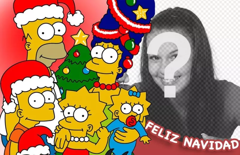 Tarjeta de Feliz Navidad de la familia Simpson ..