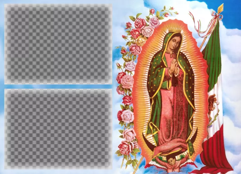 Fotomontaje de la Virgen de Guadalupe para dos fotos ..