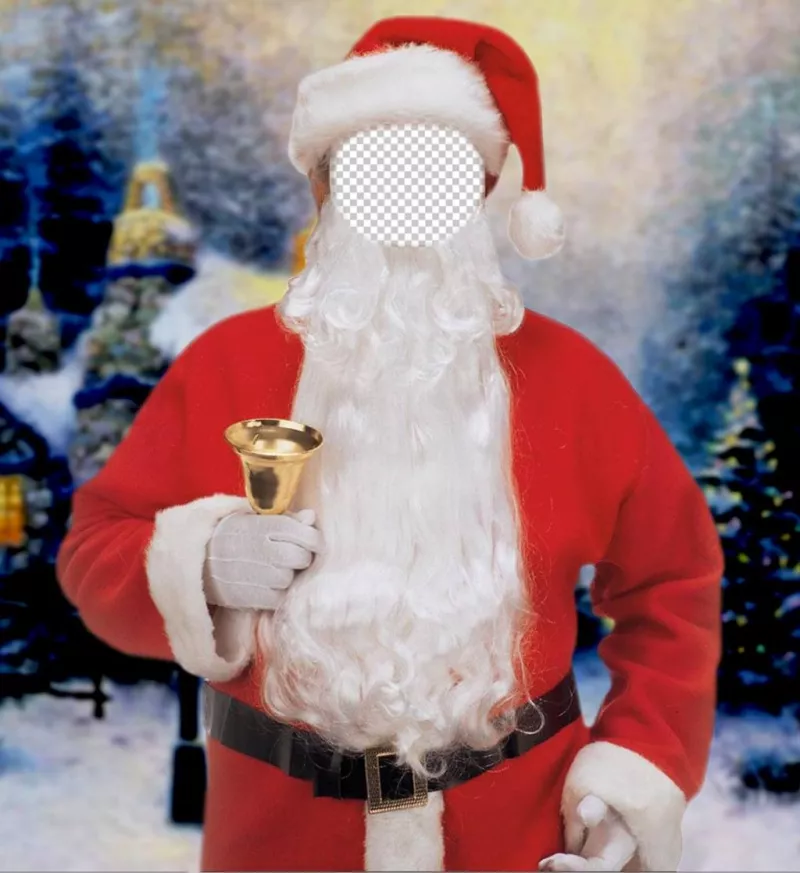 Fotomontaje online de Papa Noel con una campana para poner tu cara ..