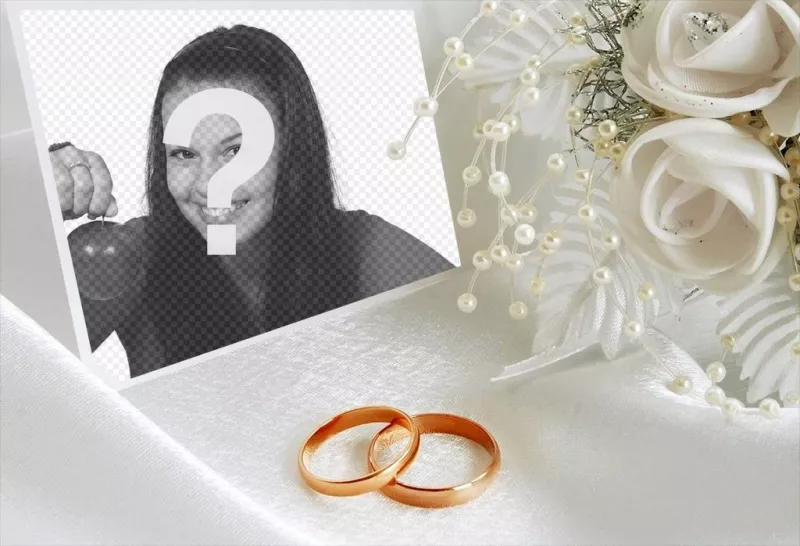 Fotomontaje con dos anillos de boda para subir una foto ..