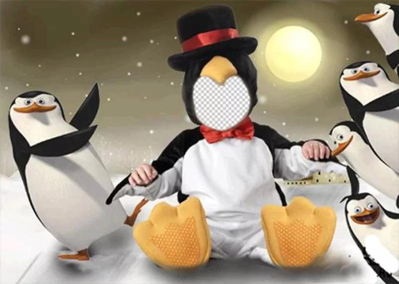 Disfraz virtual de pingüino para niños que puedes editar gratis ..