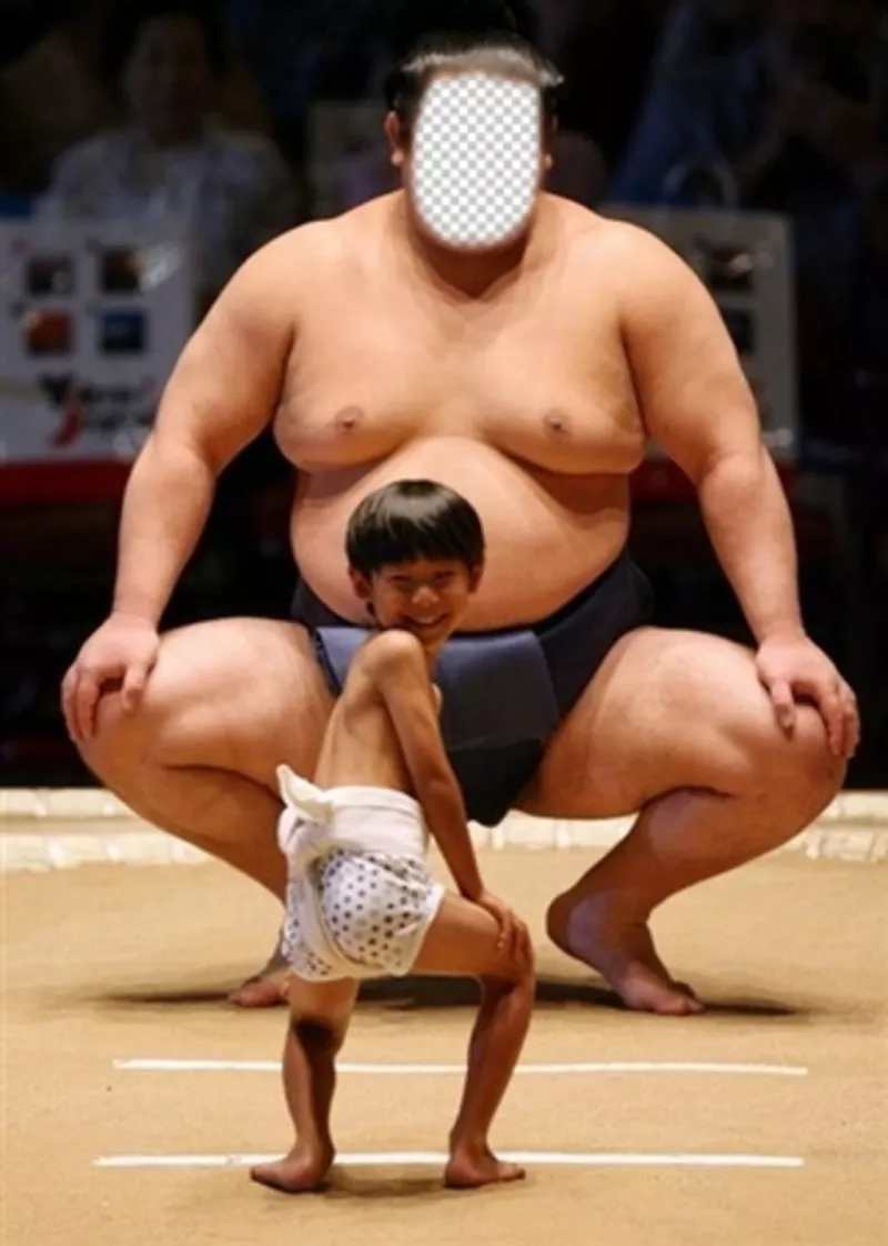 Gracioso montaje online para poner tu cara en un luchador de Sumo ..