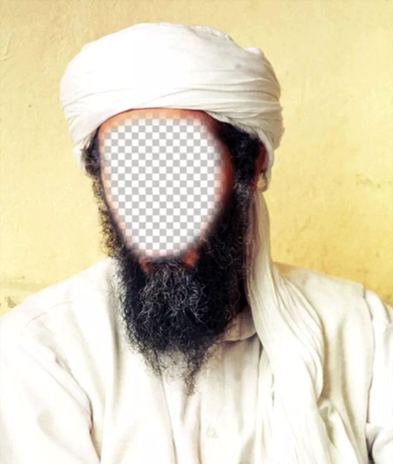 Fotomontaje de Osama Bin Laden para poner tu cara en su rostro ..