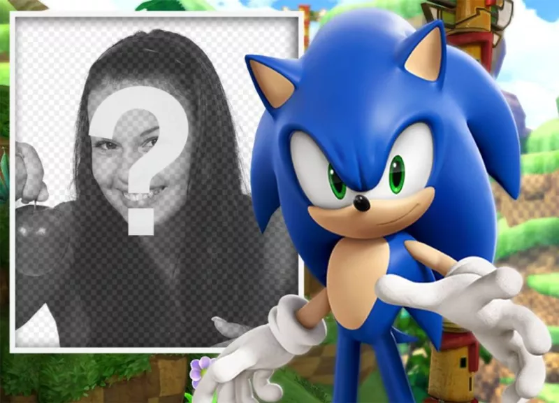Foto efecto con Sonic para personalizar con tu foto favorita ..