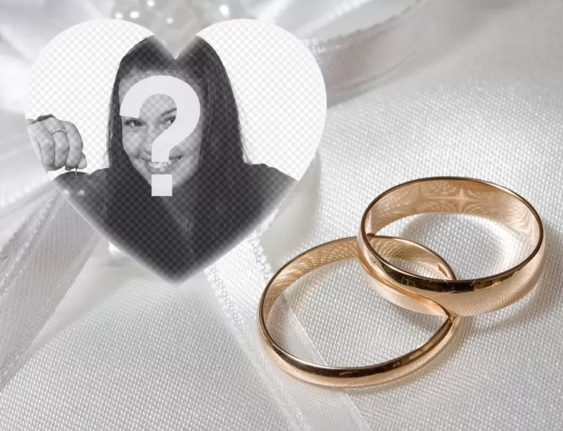 Especial foto efecto para comprometidos con dos anillos de oro ..