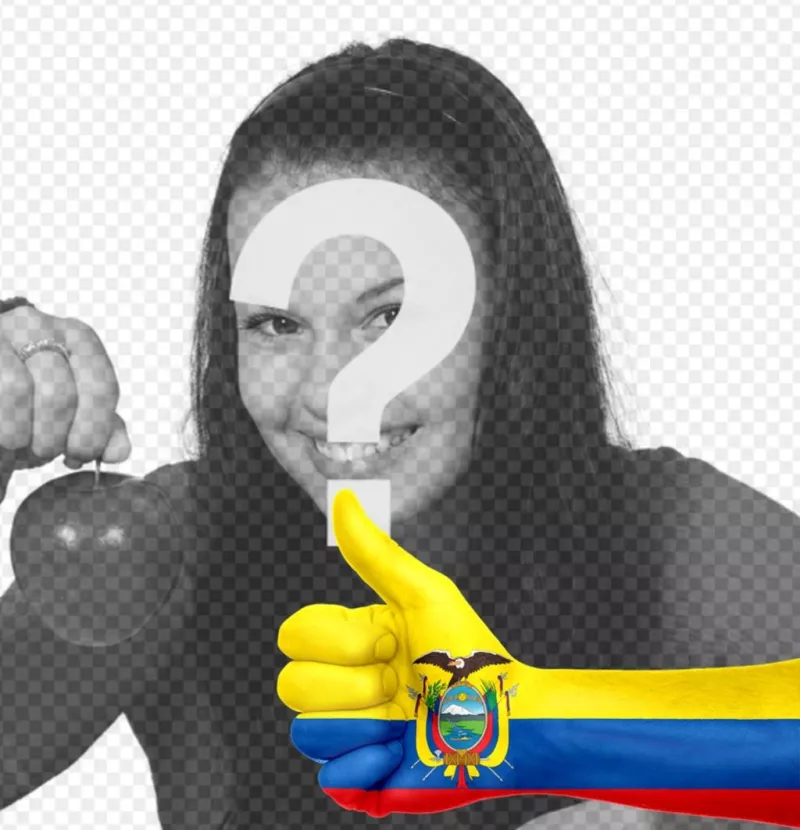 Añade una mano con la bandera pintada de Ecuador en tus fotos ..