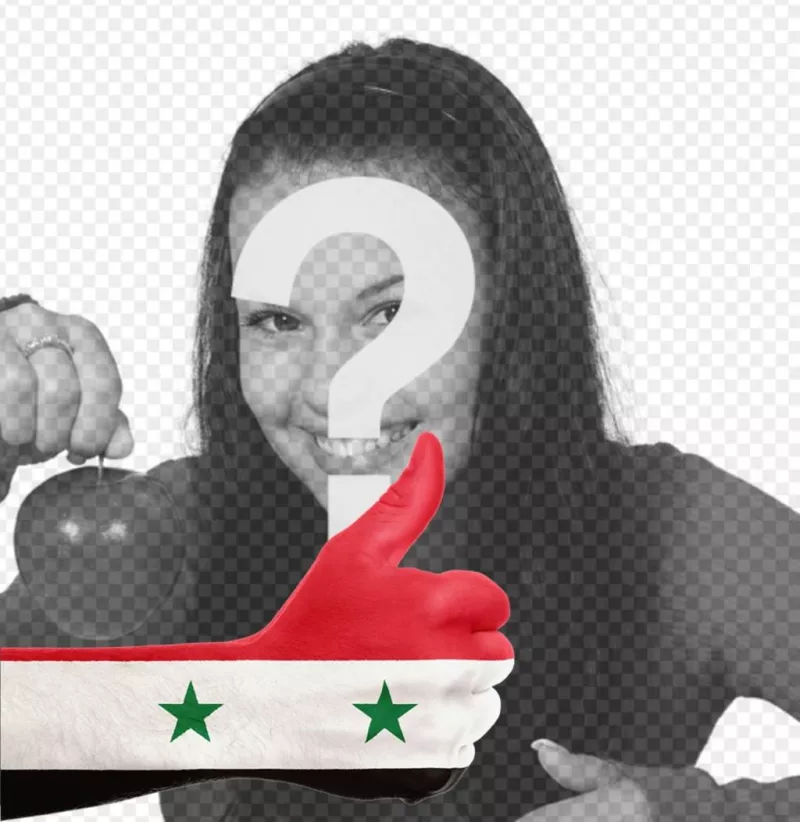 Mano con la bandera de Siria para añadir tu foto online ..