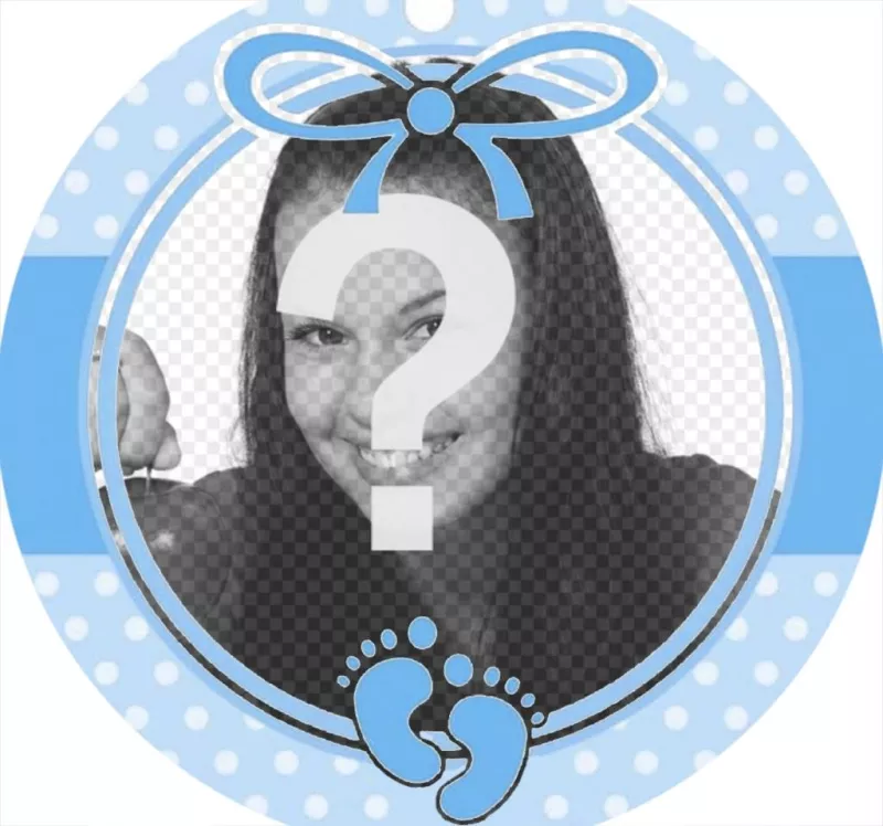 Marco circular azul perfecto para añadir la foto de un bebé ..
