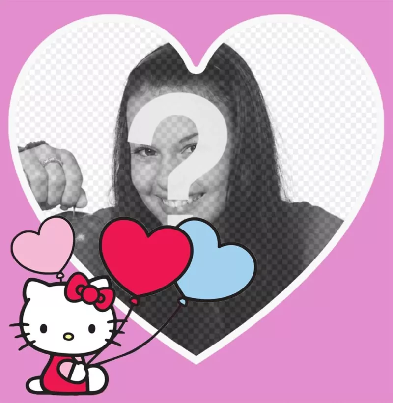 Marco en forma de corazón para tu foto con Hello Kitty ..