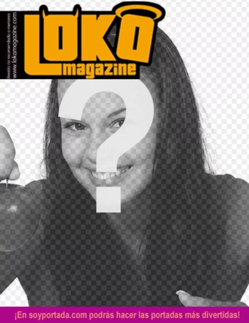 Montaje para fotos online de la revista Loka Magazine portada personalizable con una foto...