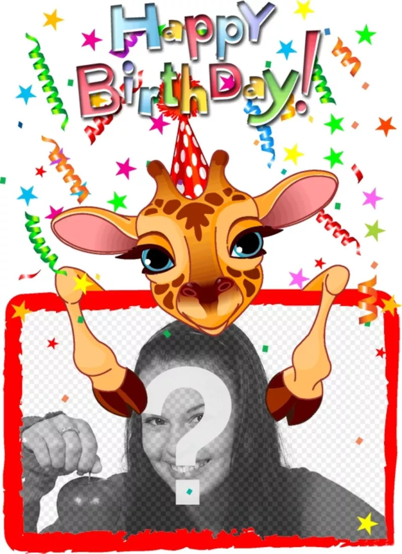 Tarjeta de felicitación de cumpleaños personalizable con una jirafa ...