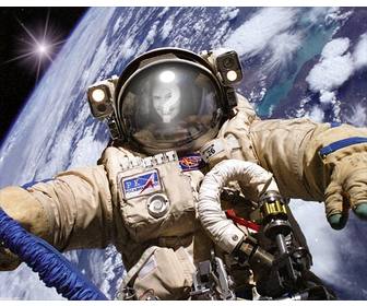 fotomontaje astronauta un paseo espacial poner foto