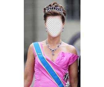 fotomontaje princesa corona vestida gala poner cara
