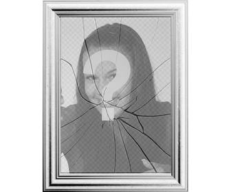 marco fotografias digitales imagen vera reflejada un espejo roto curioso efecto marco foto cristal estallado