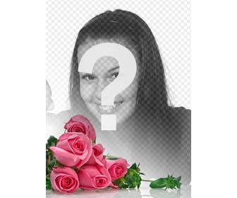 fotomontaje rosas rosas un fondo blanco degradado colocar fotos romanticas