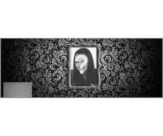 portada personalizable facebook decorar perfil personal un fotomontaje elegante pondras foto un marco gris pared papel pintado negro