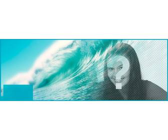 decora perfil facebook portada personalizada foto mar azul gran ola