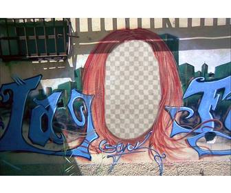 fotomontaje un graffiti cabeza poner cara