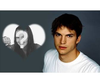 fotomontaje poner foto forma corazon ashton kutcher